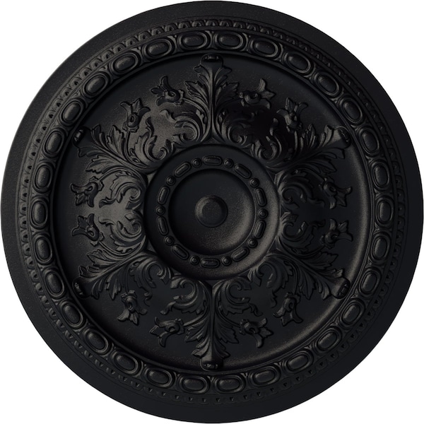 Ekena Millwork Oslo Ceiling Medallion (Fits Canopies up to 7 5/8"), Hand-Painted Steel Gray, 38 3/8"OD x 2 7/8"P CM38OSSGS - main